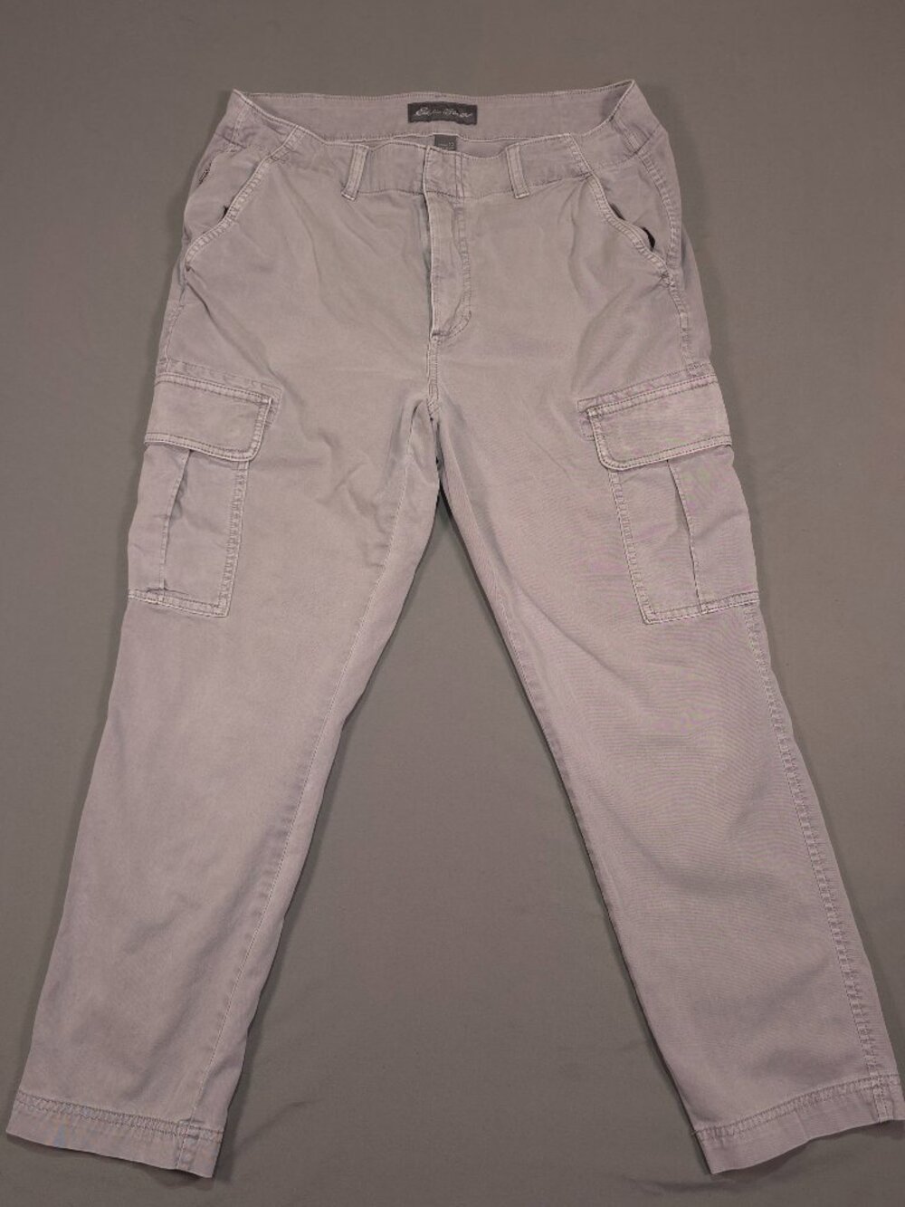 Eddie Bauer Women's 10 Gray Cargo Capri Pants Cotton Stretch Utility Outdoor